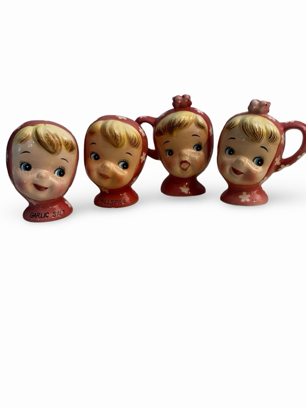 Napco Miss Cutie Pie Salt & Pepper, Allspice and Garlic Salt Shaker Set
